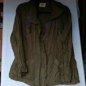 Women's army green jacket snap buttons gorpcore grunge y2k 90s